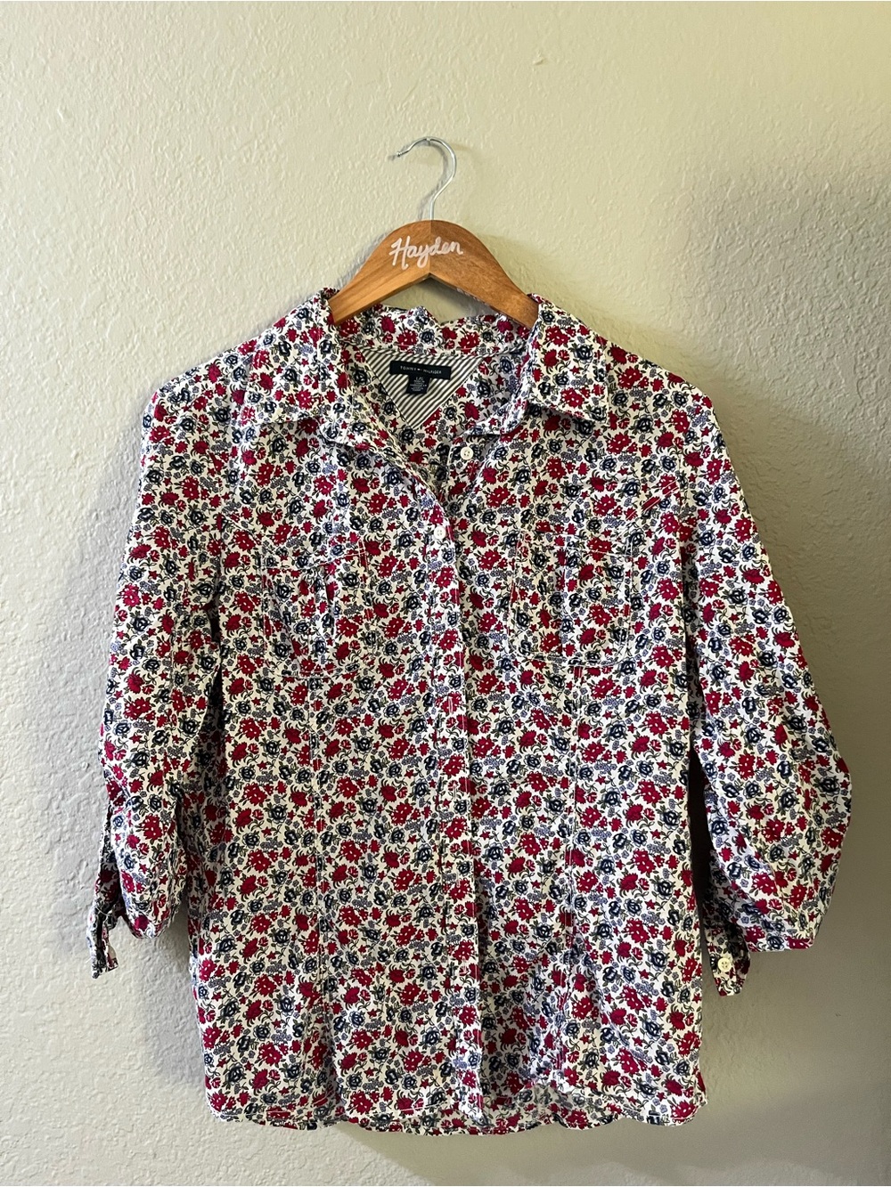 Tommy Hilfiger Red & Navy Floral Button-Up Shirt